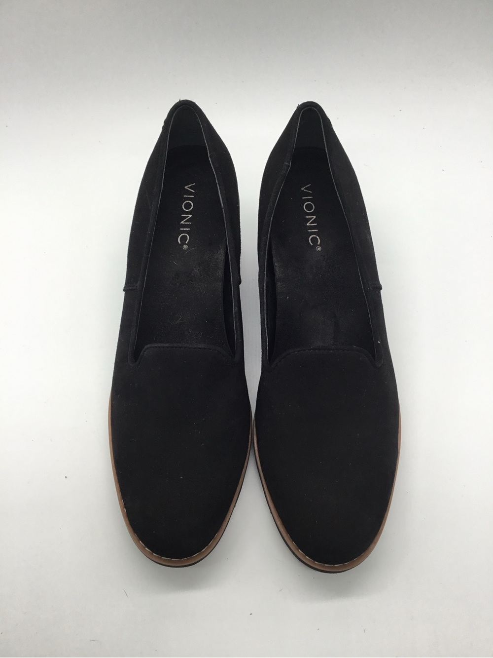 Vionic Black Suede Willa Wedge Platform Loafer Size 9.5 - Picture 4 of 6